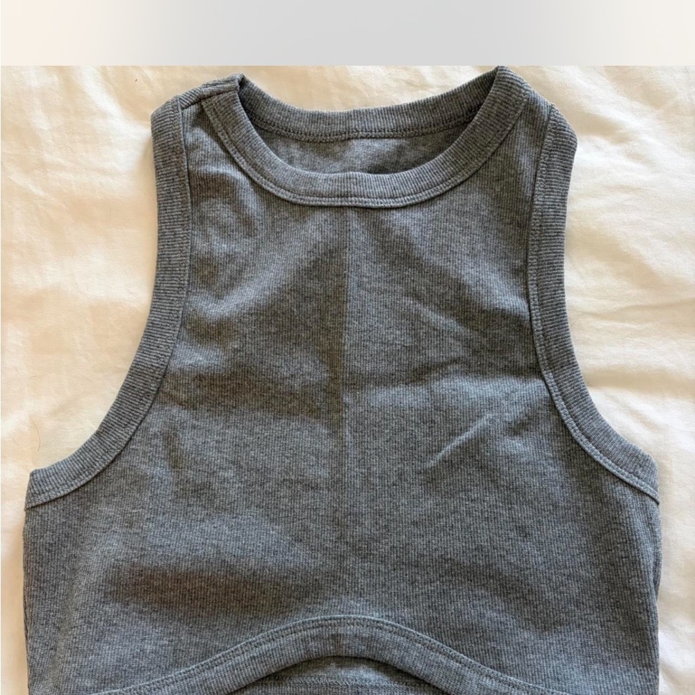 Classic Gray Sleeveless Crop Top